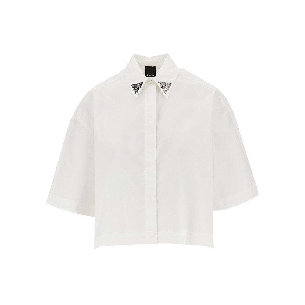 Pinko Cropped Shirt With Metal Details